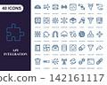 Set of 40 API Integration and Software Development Line Icons for Web and Mobile UI Design 142161117