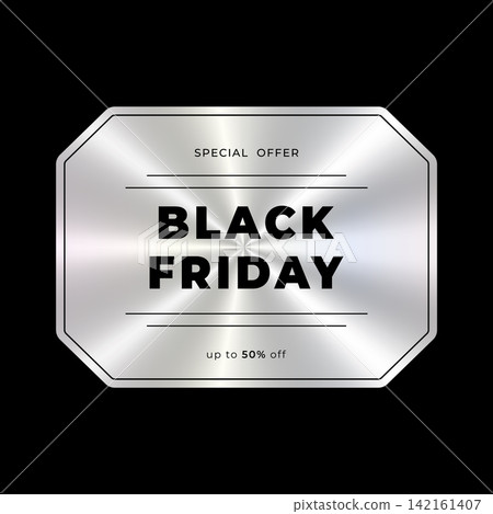 Black Friday holographic label. Sticker, Label, Emblem with holographic effect Black Friday holographic label. Sticker, Label, Emblem with holographic effect 142161407