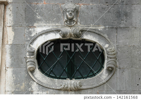 Baroque Oval Window on Saint Michaels Church in Korcula 142161568