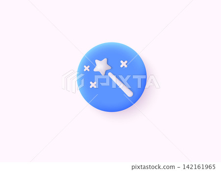Generate AI button. AI stars icon. Artificial intelligence logo. LLM artificial intelligence icon. Machine learning generator. 3D Web Vector Illustrations. 142161965