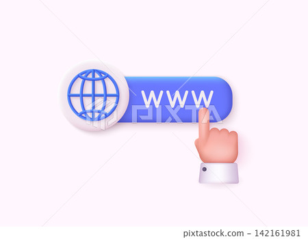 Search WWW sign. Address and navigation bar icon. Web hosting technology. Browser search website page. 3D Web Vector Illustrations. Search WWW sign. Address and navigation bar icon. Web hosting technology. Browser search website page. 3D Web Vector Illustrations. 142161981