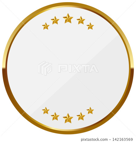 A luxurious star-shaped circular frame in white and gold. A luxurious star-shaped circular frame in white and gold. 142163569