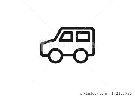 SUV car line art icon SUV car line art icon 142163756
