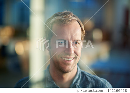 Male designer, smile and office for company career or corporate planning in project management. Mature person or analyst and happy for business vision or innovative ideas on bokeh background Male designer, smile and office for company career or corporate planning in project management. Mature person or analyst and happy for business vision or innovative ideas on bokeh background 142166438