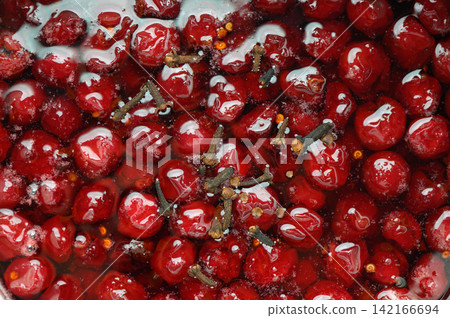 Spiced Cherry Preserves Close-Up Spiced Cherry Preserves Close-Up 142166694