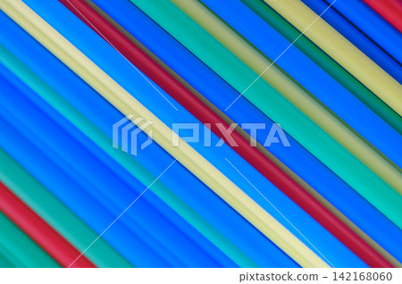 Title: Geometric Composition of Parallel Multicolored Plastic Beverage Tubes Title: Geometric Composition of Parallel Multicolored Plastic Beverage Tubes 142168060