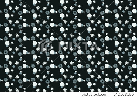 Modern botanical seamless tile, tossed daisies in teal Modern botanical seamless tile, tossed daisies in teal 142168190