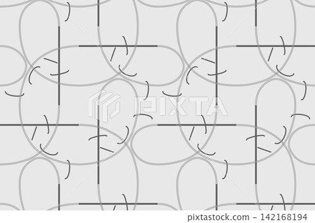Modern geometric seamless tile, staggered interlocking lines in green Modern geometric seamless tile, staggered interlocking lines in green 142168194