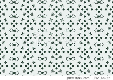 Tossed daisies seamless background in green Tossed daisies seamless background in green 142168246