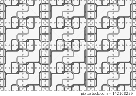 Blue geometric seamless pattern, mirrored maze lines 142168259
