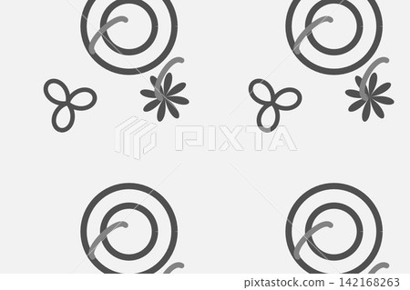 Minimal botanical pattern, scattered daisies on red Minimal botanical pattern, scattered daisies on red 142168263