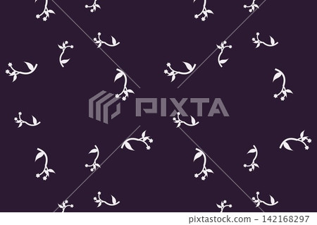 Seamless violet pattern of pointed leaves and tulips Seamless violet pattern of pointed leaves and tulips 142168297