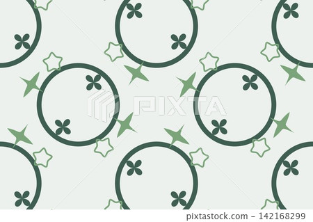 Leaves and star flowers seamless background in jade Leaves and star flowers seamless background in jade 142168299
