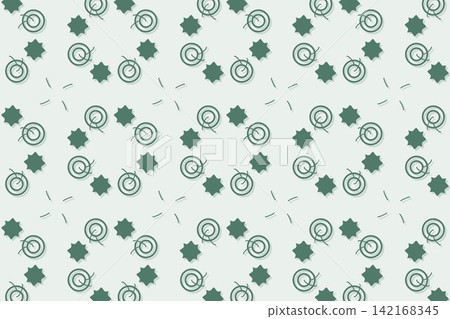 Minimal botanical pattern, tossed star flowers on celadon Minimal botanical pattern, tossed star flowers on celadon 142168345
