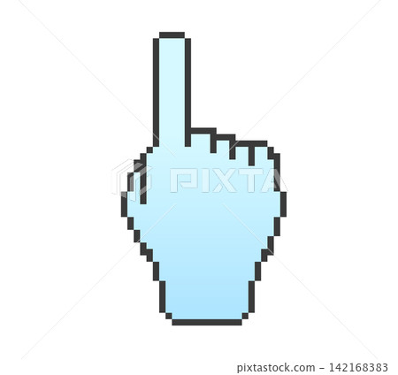 Pixel art - Pointing finger mouse (blue) Pixel art - Pointing finger mouse (blue) 142168383