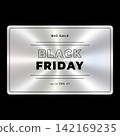 Black Friday holographic label. Sticker, Label, Emblem with holographic effect 142169235