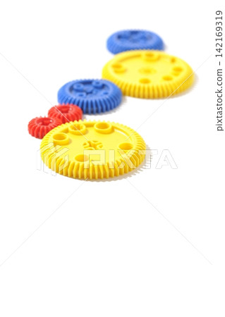 Gears photographed against a white background Gears photographed against a white background 142169319