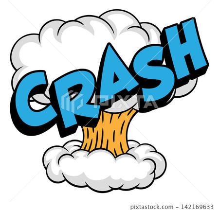 CRASH Comic Book Pop Art Mushroom Cloud Graphic CRASH Comic Book Pop Art Mushroom Cloud Graphic 142169633