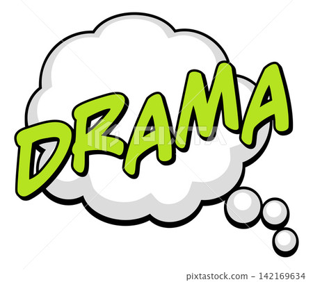 DRAMA Comic Book Pop Art Thought Cloud Graphic 142169634