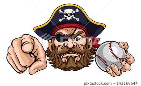 Pirate Baseball Ball Sports Mascot Illustration 142169644