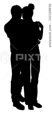 Silhouette Couple Man and Woman Silhouette Couple Man and Woman 142169656
