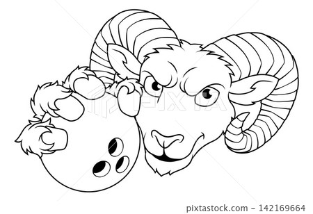 Ram Billy Mountain Goat Sheep Bowling Mascot Ram Billy Mountain Goat Sheep Bowling Mascot 142169664