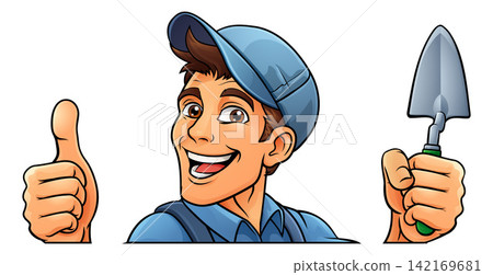 Bricklayer Mascot Tool Mason Construction Mascot 142169681