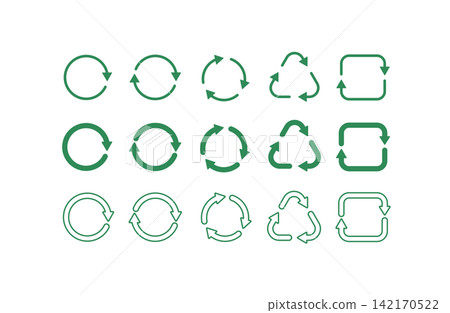 Eco-sustainable basic icon set (recycled) green 142170522