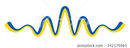 Ukraine flag sound wave line vector, blue and yellow zigzag ribbon, isolated on transparent background. PNG. Vector illustration Ukraine flag sound wave line vector, blue and yellow zigzag ribbon, isolated on transparent background. PNG. Vector illustration 142170965