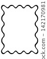 Thin Black Wavy Rectangle Frame with Organic Curved Border 142170981