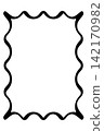 Bold Black Curved Rectangle Frame with Decorative Wave Border 142170982