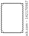 Fine Black Scalloped Rectangle Frame with Delicate Border 142170987