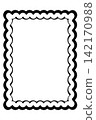 Black Scalloped Rectangle Frame with Bold Decorative Edge 142170988