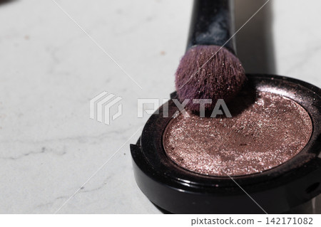 Used Mauve Shimmer Powder Compact with Dusty Brush Highlighting Cosmetic Shelf Life Used Mauve Shimmer Powder Compact with Dusty Brush Highlighting Cosmetic Shelf Life 142171082