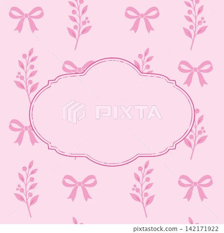 Cute floral pattern frame template with tiny bows Cute floral pattern frame template with tiny bows 142171922