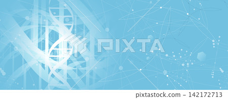 Futuristic technology and science background, DNA strands, connected neural web 142172713