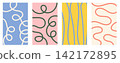 Abstract trendy backgrounds with wavy lines. Colorful backdrop set 142172895