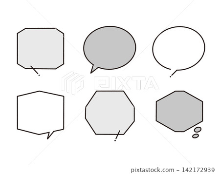 Hand-drawn style_Simple speech bubble set, Material C_03 Hand-drawn style_Simple speech bubble set, Material C_03 142172939
