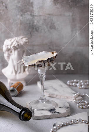 Champagne glass from oyster sea shell Champagne glass from oyster sea shell 142173089