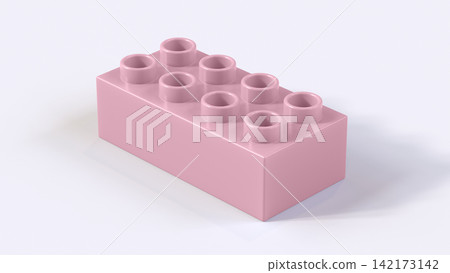 Cameo Pink Plastic Construction Lego Brick with Eight Hollow Studs Isolated on White Cameo Pink Plastic Construction Lego Brick with Eight Hollow Studs Isolated on White 142173142