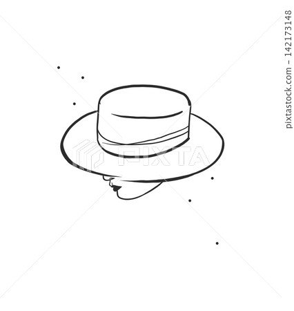 Woman in Wide Brim Hat, Elegant Female Portrait with Hidden Face, Minimal Fashion Line Art, Hand Drawn Modern Beauty Vector Illustration Woman in Wide Brim Hat, Elegant Female Portrait with Hidden Face, Minimal Fashion Line Art, Hand Drawn Modern Beauty Vector Illustration 142173148