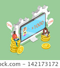 3D Isometric Flat Vector Illustration of CPM, Critical Path Method In Project Management. 142173172