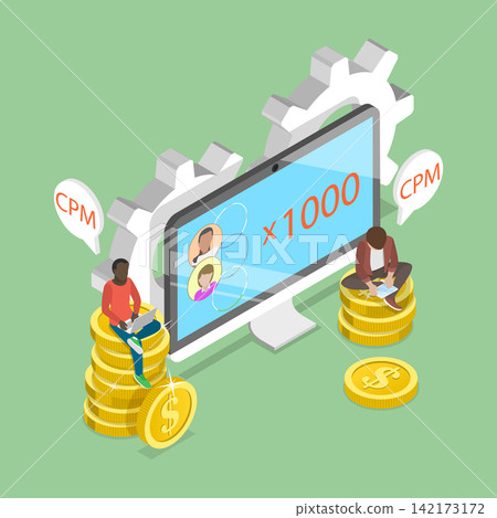 3D Isometric Flat Vector Illustration of CPM, Critical Path Method In Project Management. 3D Isometric Flat Vector Illustration of CPM, Critical Path Method In Project Management. 142173172