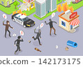 3D Isometric Flat Vector Illustration of Violence, Riots And Looting, Understanding The Impact And Implications. 142173175
