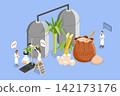 3D Isometric Flat Vector Illustration of Sugar Production, Industry Focused On Producing Sugar. 142173176