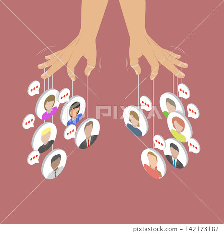 3D Isometric Flat Vector Illustration of Psychological Abuse, Influencing Through Deceit And Cunning Tactics, Manipulation 3D Isometric Flat Vector Illustration of Psychological Abuse, Influencing Through Deceit And Cunning Tactics, Manipulation 142173182