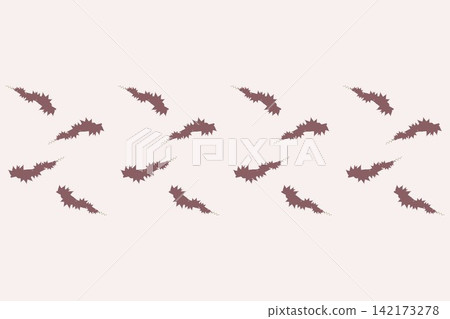 Hand drawn pointed palmate leaves and lavender seamless repeat pattern in mauve Hand drawn pointed palmate leaves and lavender seamless repeat pattern in mauve 142173278