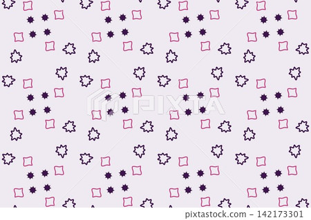 Botanical repeat pattern with ditsy star flowers, violet tones Botanical repeat pattern with ditsy star flowers, violet tones 142173301