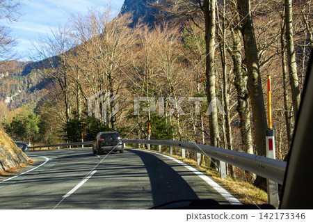 Loiblpass B91 through the Karawank mountain range, connecting Austria with Slovenia. Loiblpass B91 through the Karawank mountain range, connecting Austria with Slovenia. 142173346