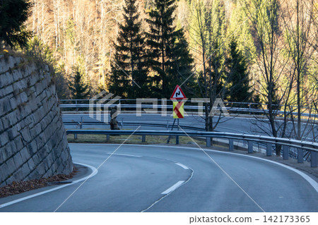 Loiblpass B91 through the Karawank mountain range, connecting Austria with Slovenia. Loiblpass B91 through the Karawank mountain range, connecting Austria with Slovenia. 142173365
